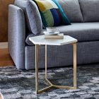 Hex Side Table (15.5") - Antique Brass