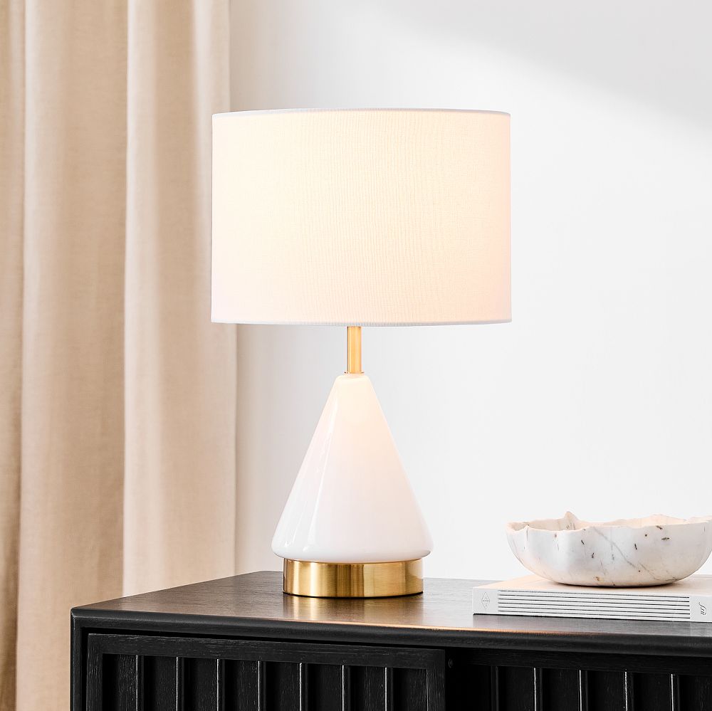 Metalized Glass USB Table Lamp (20") by West Elm