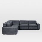 Enzo Leather 5-Piece L-Shaped Reclining Sectional (114")