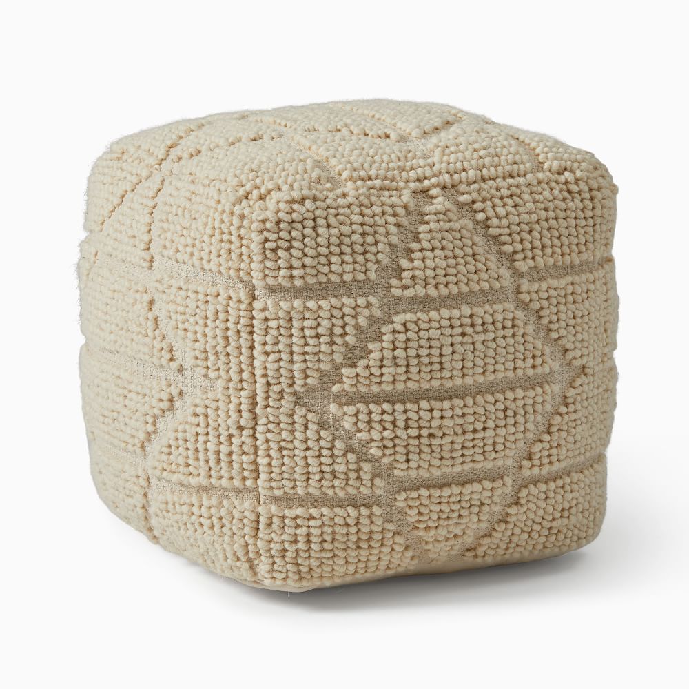 Textured Woven Geo Pouf by West Elm