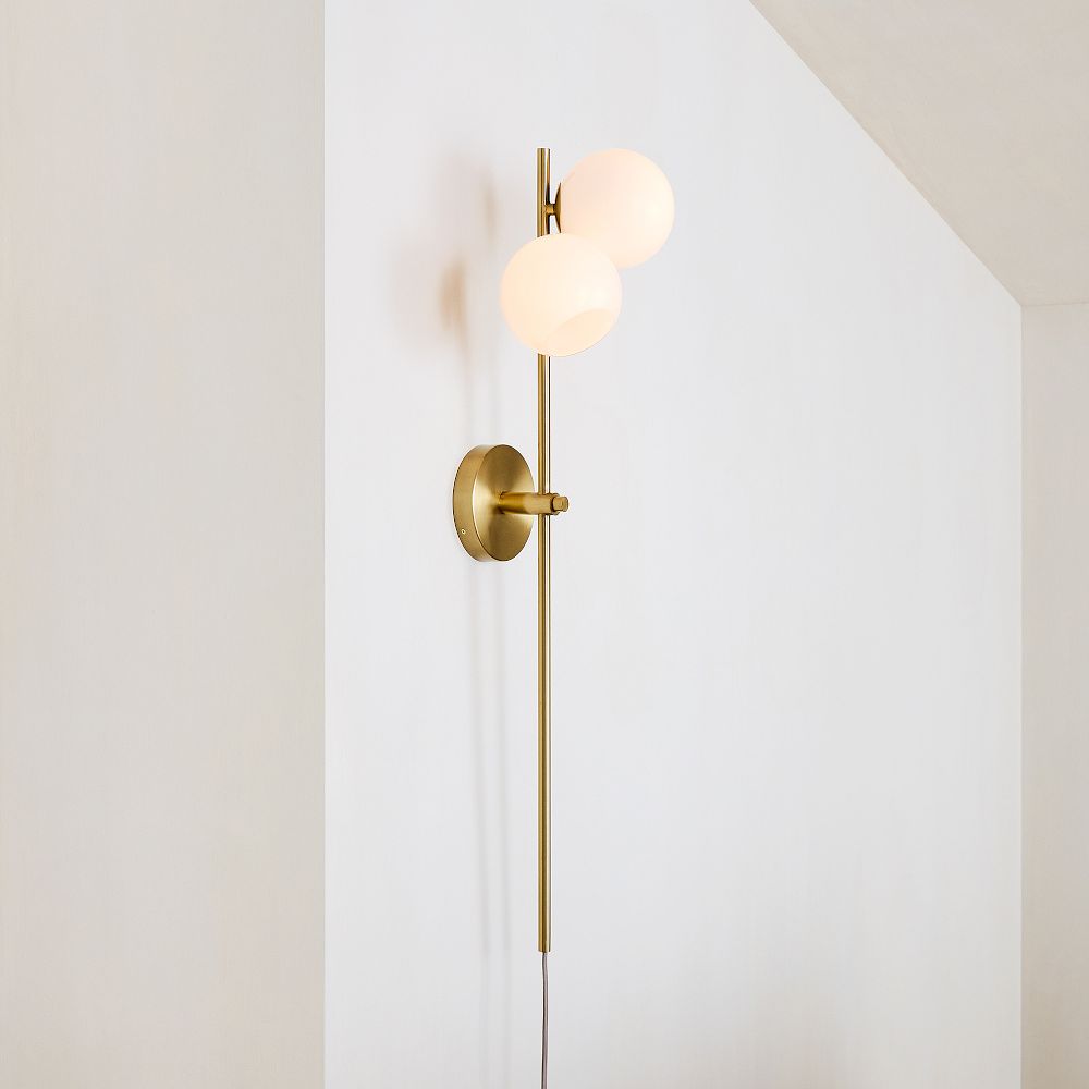 Staggered Glass 2-Light Plug-In Sconce (40") by West Elm