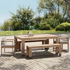 Telluride Outdoor Extendable Dining Table (76"&ndash;106"), Dining Benches &amp; Dining Chairs Set