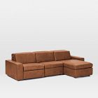 Enzo Leather 3-Piece Reclining Chaise Sectional w/ Storage (108")