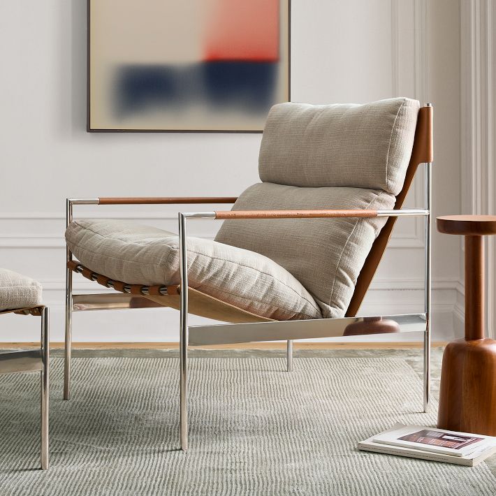 West Elm Stuart Leather Sling Chair
