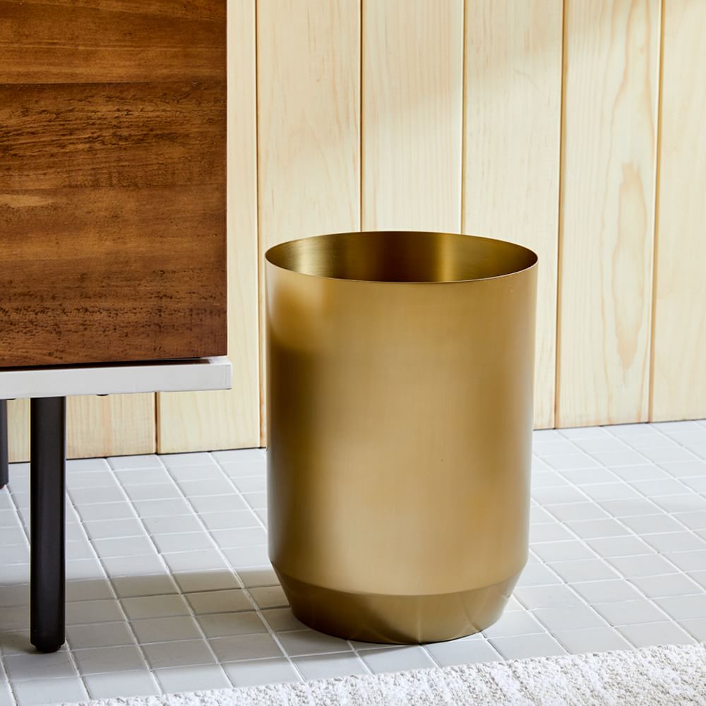 Caspian Metal Waste Bin - Antique Brass