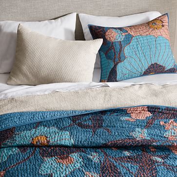 Poppy Floral Stitch Euro Shams