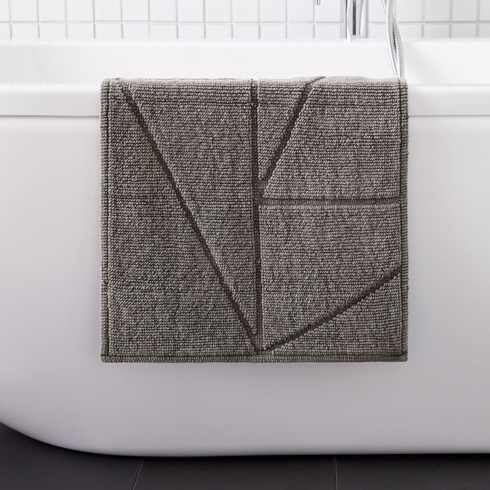 Triangle Sculpted Bath Mat - Charcoal, 17"x25"