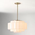 Open Box: Jules Pendant, Small 16"D x 8.75"H - Milk Glass, Antique Brass
