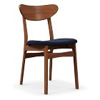 Open Box: Classic Cafe S/2 Dining Chair Cushions, Performance Distressed Velvet, Midnight