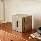 Open Box: Modern Fluted Jewelry Box, Cube (10"H) - Champagne