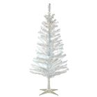 Pre-Lit Faux White Iridescent Tinsel Christmas Tree (4')
