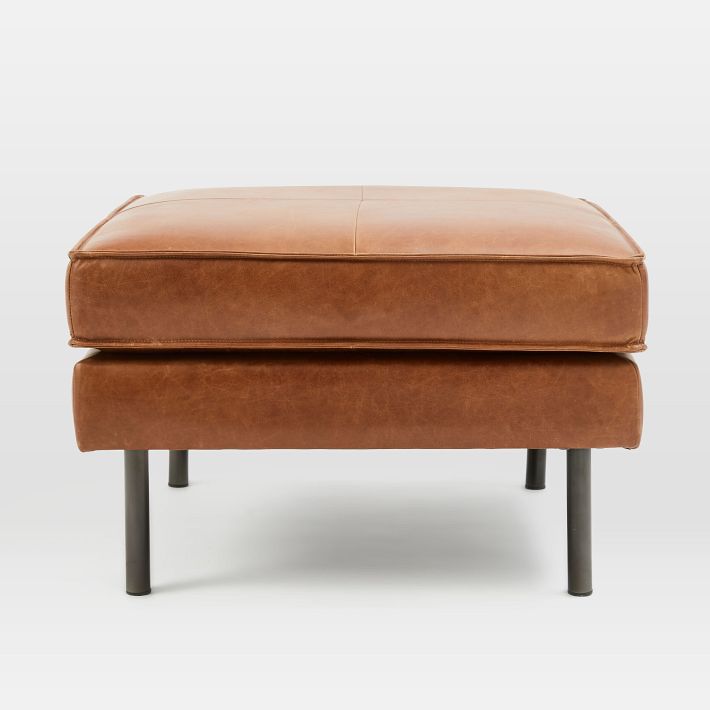 Axel Leather Ottoman – Modern & Durable | West Elm
