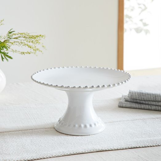 Costa Nova Pearl White Stoneware Footed Plate by West Elm