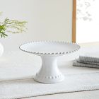 Costa Nova Pearl White Stoneware Footed Plate