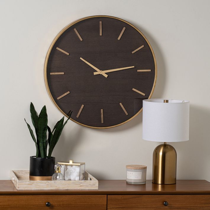 【海外限定品/West elm】 ハンドメイド掛け時計 Maze Wall Clock, Gold Metal, 24