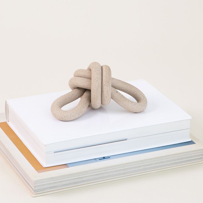 SIN Ceramic Double Loop Knot Object Decor | West Elm
