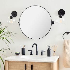 Metal Frame Pivot Round Wall Mirror - 24