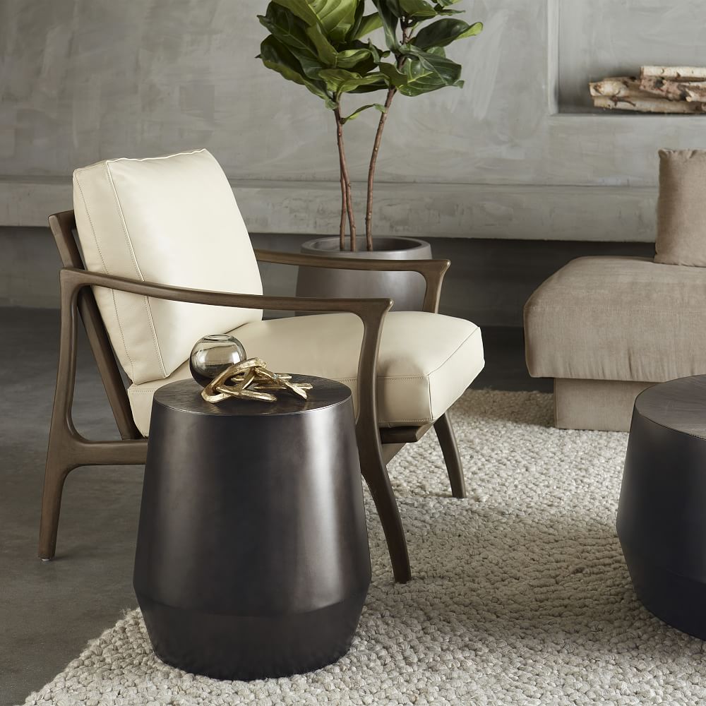 Hand-Hammered Aluminum Side Table (17.5") by West Elm