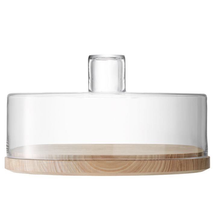 ロッタ　cake/cheese dome&ash base Lotta Cake/Cheese Dome Glass & Ash Wood | West Elm