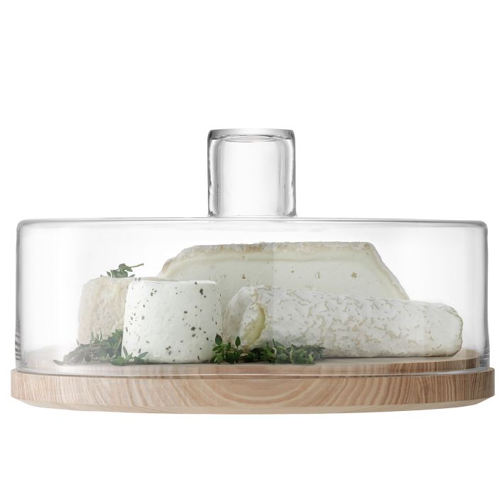Lotta Cake/Cheese Dome Glass & Ash Wood | West Elm