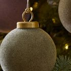 Medium Flocked Ball Ornaments (Set of 9) - Warm Tones