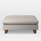 Open Box: Harmony 41" Ottoman, Down Blend, Distressed Velvet, Dune, Walnut