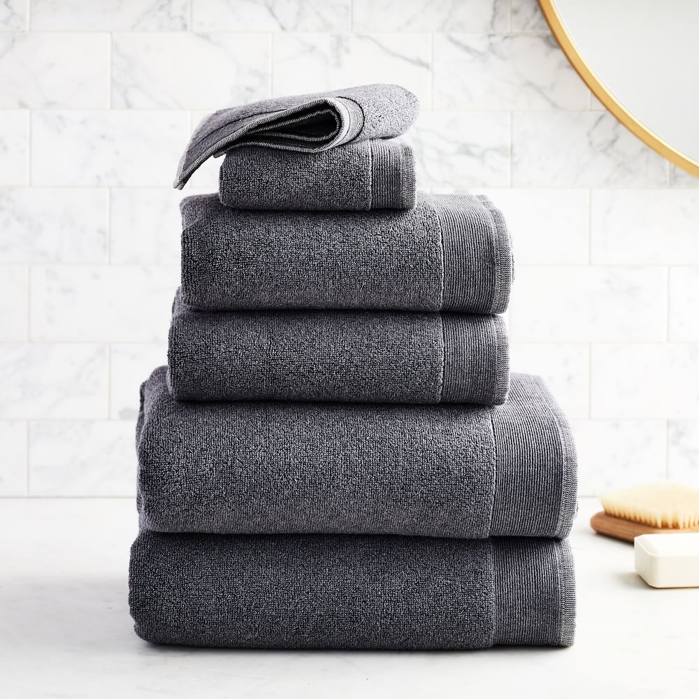 Plush Fibrosoft™ Towel Sets - Charcoal, Set of 6 - (2 Towel, 2 Hand Towel, 2 Washcloth)