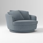 Open Box: Viv Grand Swivel Chair - Deluxe Velvet Graphite
