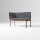 Open Box: Hargrove Banquette Left Arm Single - Performance Yarn Dyed Linen Weave Pewter, Cool Walnut