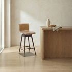 Boulder Leather Swivel Counter Stool