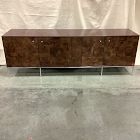 Open Box: Broome Lacquer &amp; Burl Media Console (72") - Rojo Marron, Chrome