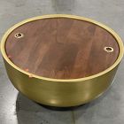 Open Box: Drum Storage Coffee Table (32") - Walnut and Antique Brass