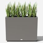 Open Box: Veradek Block Series Indoor/Outdoor Plastic Span Planter, Medium Span (38"W x 10"D x 30"H) - Grey