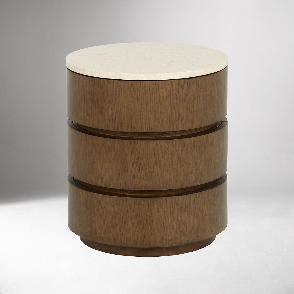 Corhaven Round 3-Drawer Nightstand (19