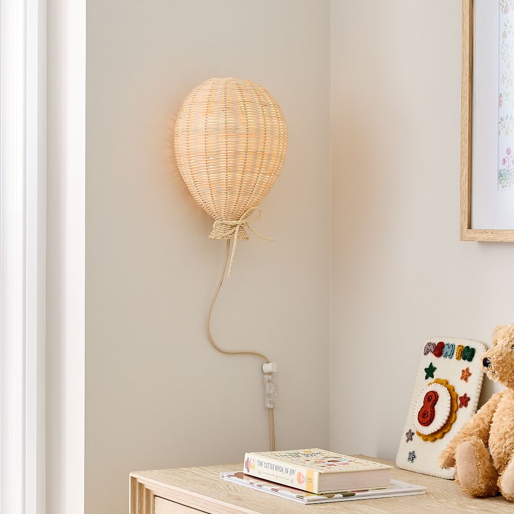 Pink Chicken Rattan Balloon Sconce (11") by West Elm