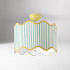 Pink Chicken Stripe Flush Mount (18")