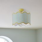 Pink Chicken Stripe Flush Mount (18")