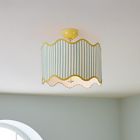 Pink Chicken Stripe Flush Mount (18")