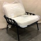 Open Box: Vieste Outdoor Lounge Chair - Black, Crosshatch Weave Alabaster
