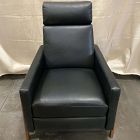 Open Box: Spencer Wood-Framed Leather Recliner - Sauvage Leather Nero, Pecan
