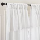 European Flax Linen Valance Light-Filtering Curtain