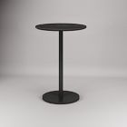 Orbit Restaurant Round Bar Table &ndash; Porcelain w/ Protective Metal Bumper