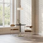 Orbit Restaurant Round Dining Table &ndash; Porcelain w/ Protective Metal Bumper