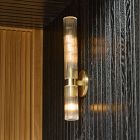 Weston Fluted Glass Double Asymmetrical Indoor/Outdoor Sconce (22.5")