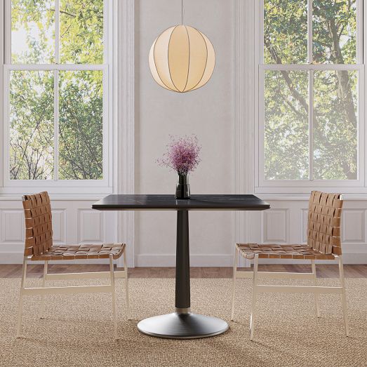 Raymond Restaurant Dining Table - Porcelain w/ Protective Metal Bumper - Square by West Elm