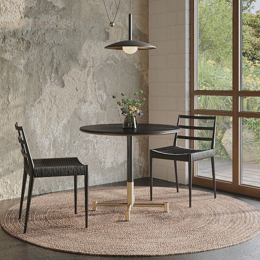 Branch Restaurant Round Dining Table - Porcelain w/ Protective Metal Bumper by West Elm