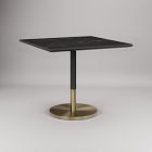 Orbit Restaurant Square Dining Table &ndash; Porcelain w/ Protective Metal Bumper