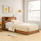 Mid-Century Headboard Storage Platform Bed