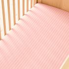 Pink Chicken Stripe Crib Fitted Sheet