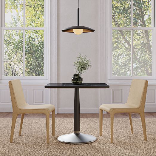 Raymond Restaurant Dining Table - Porcelain w/ Protective Metal Bumper - Rectangle by West Elm